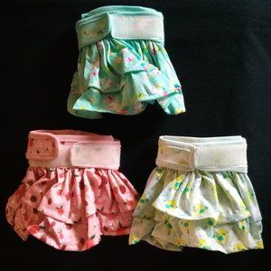 3 Pairs Small Female Doggie Diaper Skirts